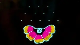 Simple Sankta festival muggulu with colours and 5dots / Bhogi kundala rangoli designs 