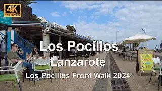 [4K] Front Walk Los Pocillos , Puerto Del Carmen Lanzarote November 2024