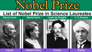 Nobel Prize Winners in Science Laureates Country Wise list | Complete List 1901 to Till Now