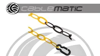 Cadena de pl&aacute;stico negro y amarillo para se&ntilde;alizaci&oacute;n 25 m- distribuido por CABLEMATIC &reg;