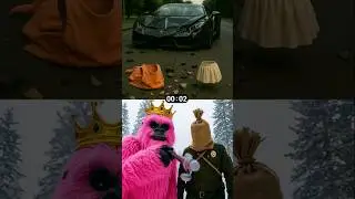 Pink Yeti and Park Ranger -  Ballerina Cappucina Car Crash #brainrot #funny