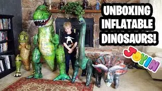 🐉Unboxing 3 Inflatable Dinosaurs! T-Rex, Stegasaurus, and Brachiosaurus Inflatables!