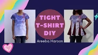 Easy Way to Transform your Tight T-shirt  Into a Flared, Comfortable Top (tight tee transformation)