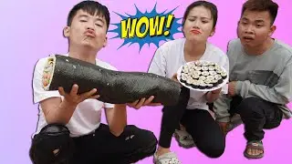 Hưng Troll | Bị Trẻ Trâu Khinh Thường Thách Thức Làm Cái KIMBAP Hàn Quốc Khổng Lồ Và Cái Kết