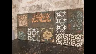 طريقه عمل الاستنسل البارز مع التعتيق تابلوه ماشاء الله