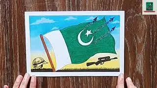 Independence Day Drawing || Pakistan Independence Day || Oil Pastel Drawing