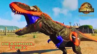 Epic battles JWE2: Only 1 Deadpool T-REX vs all 20 Stegosaurus , what is the winner?