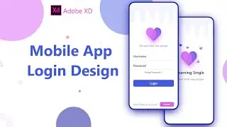 Mobile app login page design tutorial using Adobe XD  | Sign up page design | Web Designing Tutorial