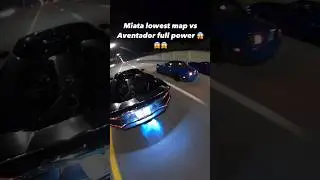 Miata lowest Map vs Aventador Full Power 😱😱😱 #shorts #rollrace #lamborghini #miata