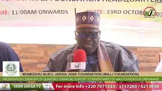 PRESENTATION CEREMONY OF QUARTERLY FINANCIAL SUPPORT TO BENEFICIARIES OF MAJJ FOUNDATION ORPHANAGE