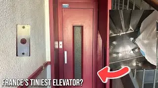 Ridiculously TINY! Vintage Westinghouse traction elevator @ Marseille, France