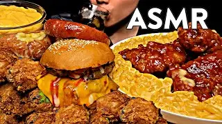 ASMR Mukbang Fried Chicken, Cheese Corn Dog, Burger, Sausage, Mac & Cheese Eating Sounds 먹방 #asmr