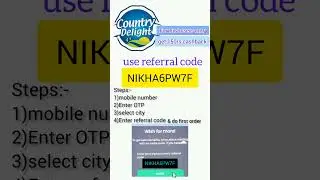 country delight referal code 100% working 100% cashback on #firstorder  #coupon #crazy #offer #grab