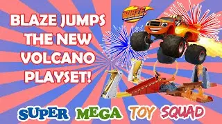 Blaze & Darington JUMP the Flaming Volcano Playset! | Cartoon Toy Review Nick Jr Track Unboxing