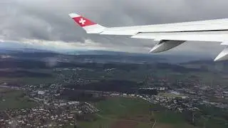 Swiss Airlines CS300 takeoff Zürich Airport runway 34  to Nice