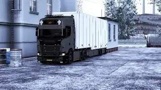 Euro Truck Simulator 2 | Realistic Driving Winter | Polska &rarr; Scandinavia | Scania V8 Super