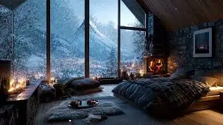Calm Winter Chill Ambience with Snowy Night Silence and Soft Music for Cozy Deep Relaxation