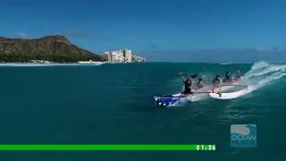 Longest canoe surfing 2 minutes - Hawaii