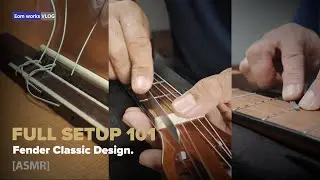 [ASMR] Fender Classic Design Upgrade: Fret Polish, Deep Clean & Low Action Setup.