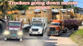 Truckers Traversing One Of The deadliest Road In 🇯🇲 / Mount Rosser Steep Hill. Loud Jakes Down Hill.