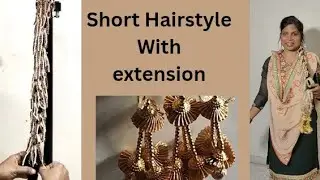Chote Balon Mein  extension Kaise Lagaen & Dupatta Draping Style #hairstyle #duppata #tutorial 