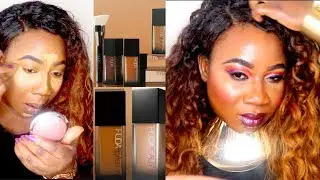 CONTOUR AND HIGHLIGHT USING HUDA BEAUTY FAUX FILTER FOUNDATION in TOFFEE,CINNAMON AND COFFEE BEAN