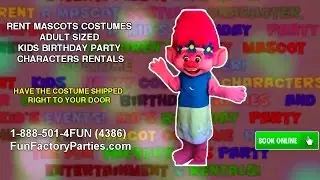 RENT MASCOTS COSTUMES ADULT SIZED KIDS BIRTHDAY PARTY CHARACTERS RENTALS