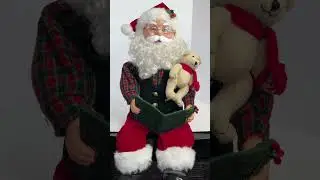 Pan Asian Creations Santa Shelf Sitter  Reads Twas The Night Before Christmas
