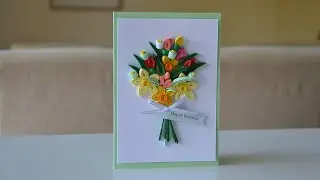 Beautiful DIY Birthday Card | 3D Quilling Flowers | Step by Step Tutorial 2