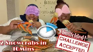 SNOW CRAB LEGS CHALLENGE | BLINDFOLDED SEAFOOD BOIL IN 10 MINUTES | #KCCONNECTION