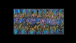 #7066-Ghost Swipe Using A Card Edge To Pull Lines & Party Dots Fluid Acrylics Poured Art 4.28.20