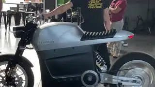 Tarform CEO Taras Kravtchouk demos Luna e-motorcycle