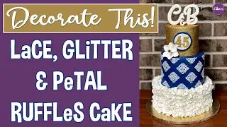 Decorate This Anniversary Cake!  Lace, Ruffles And Glitter Effect