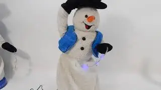 04 Gemmy Spinning Snowflake Animated Frosty Snowman Sings I&rsquo;m Mr Snow Miser  - Flawed
