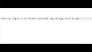 error: pathspec 'commit'' did not match any file(s) known to git.