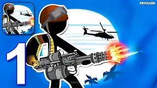 Stickman Warfare: Shooting War - Gameplay Walkthrough Part 1 - Stickman Army (iOS, Android)