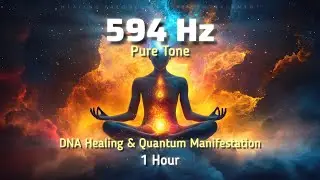 594 Hz frequency pure tone - Heart Chakra - DNA Healing and Quantum Manifestation - 1 hour