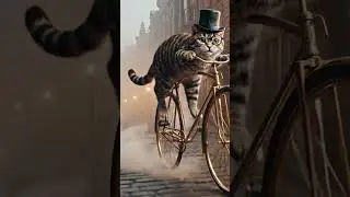 Cat on a bike
