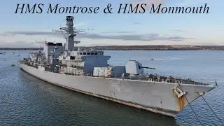 HMS Montrose F236 - HMS Monmouth F235 - Hardway Gosport - Waiting to be scrapped.