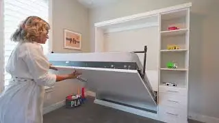 Space-Saving Magic: Transforming Kids' Room with a White Murphy Bed!
