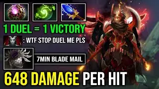 WTF 648 Damage Per Hit 7Min Blade Mail Solo Mid LC with 1 Duel = 1 Win Max Damage Dota 2