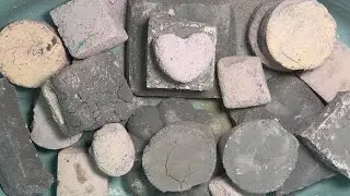 Gray dusty gym chalk reforms with pasted fresh blocks crush asmr 