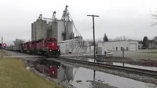 CF&E 5597 Ex CP SD40-2 leads Canadian Pacific GE pair Monroeville Indiana  CF&E Railroad