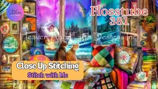 Close Up #crossstitch | HAED Mini The Winter Reading Nook WIP | Flosstube #381 SWM STITCHERY LOVERS