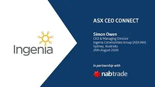 ASX CEO Connect August 2020 - Ingenia Communities Group (ASX: INA)