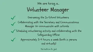 We are hiring...a Volunteer Manager!