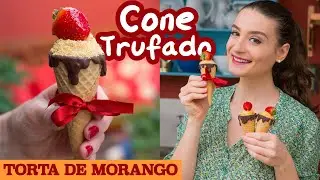 CONE TRUFADO TORTA DE MORANGO (Receita para VENDER na Páscoa!) - Cozinha do Bom Gosto - Gabi Rossi