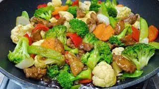 Лучшая жареная смесь овощей и свинины! Очень просто, вкусно и полезно!