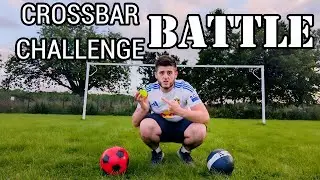 CROSSBAR CHALLENGE BATTLE | Flat Football vs Tennis Ball vs Air Ball!