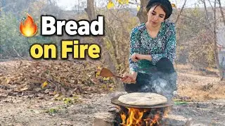 Traditional Bread Baking on Fire | Rustic Village Life